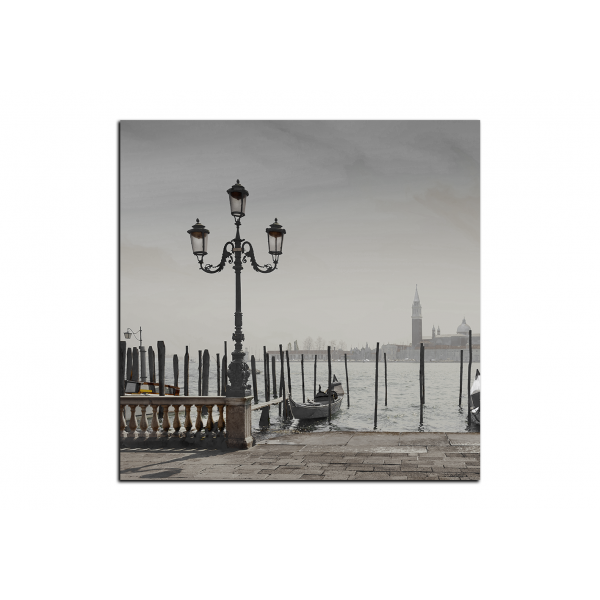 Obraz na plátně - Velký kanál a gondoly v Benátkách - čtverec